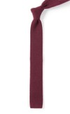 Knit Solid Wool Red Wine Tie