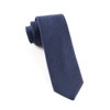 Silk Seersucker Solid Navy Tie