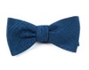 Silk Seersucker Solid Navy Bow Tie