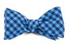 Gingham Shade Light Blue Bow Tie
