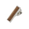 Wood Inlay Silver Tie Bar