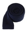 Knit Solid Wool Navy Tie