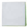 White Cotton With Border Apple Green Pocket Square