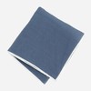 Linen with White Border Denim Blue Pocket Square