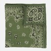 Printed Wool Bandana Olive Green Pocket Square