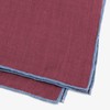 Linen with Color Pop Border Burgundy Pocket Square
