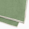 Linen with Color Pop Border Olive Green Pocket Square
