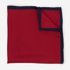 Silk with Color Pop Border Red Pocket Square