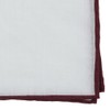 Bhldn White Linen With Rolled Border Black Cherry Pocket Square