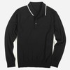 Perfect Tipped Merino Wool Classic Black Polo