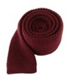 Knit Solid Wool Red Wine Tie
