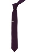Pointed Tip Knit Eggplant Tie