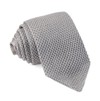 Pointed Tip Knit Silver Tie