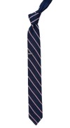 Striped Pointed Tip Knit Navy Tie