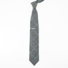 Unlined Houndstooth Wool Grey Tie