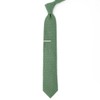 Solid Wool Herringbone Sage Green Tie