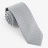 Solid Wool Herringbone Silver Tie