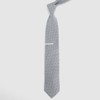 Solid Wool Herringbone Silver Tie