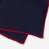 Silk with Color Pop Border Navy Pocket Square