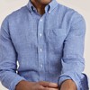 Linen Gingham Blue Casual Shirt