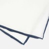 White Linen With Rolled Border Navy Pocket Square
