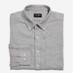 Textured Mini Stripe Charcoal Casual Shirt