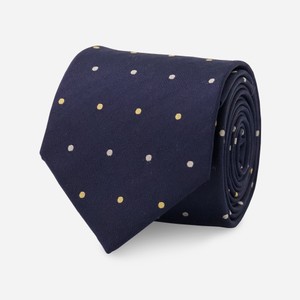 Suited Polka Dots Navy Tie