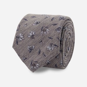 Grazioso Floral Grey Tie