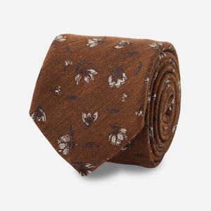 Grazioso Floral Brown Tie