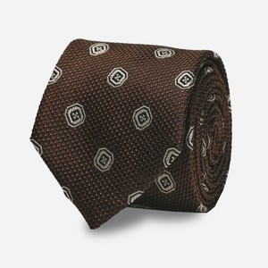 Geo Scales Chocolate Brown Tie