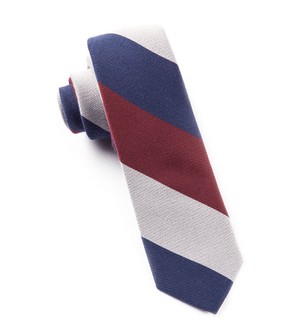 Big Wool Stripe Navy Tie