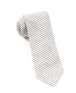 Seersucker Grey Tie