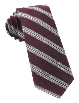 Edison Stripe Burgundy Tie