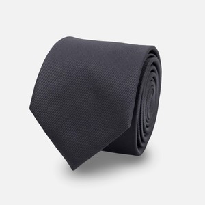 Grosgrain Solid Charcoal Tie