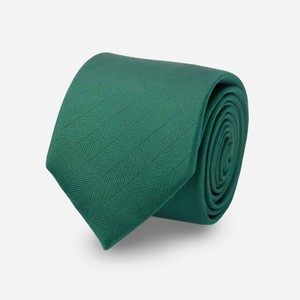 Herringbone Vow Hunter Green Tie