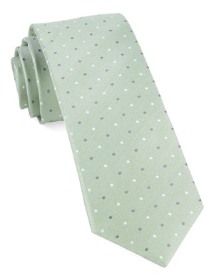 Suited Polka Dots Sage Green Tie