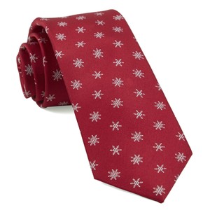 Snowflake Red Tie