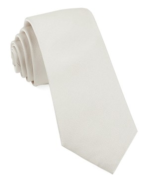 Grosgrain Solid White Tie