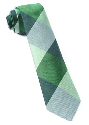 West Bison Plaid Green Tie