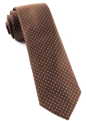 Mini Dots Chocolate Brown Tie