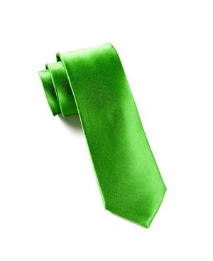 Solid Satin Kelly Green Tie