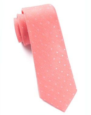 Dotted Dots Coral Tie