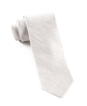 Solid Linen Silver Tie