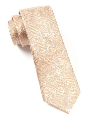 Twill Paisley Light Brown Tie
