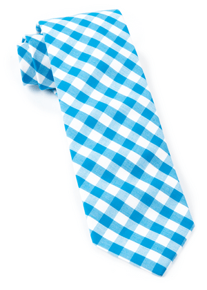 Classic Gingham Turquoise Tie
