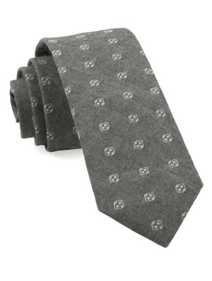 Geo Stamp Grey Tie