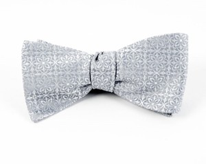 Opulent Silver Bow Tie