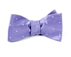 Satin Dot Lavender Bow Tie