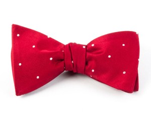 Satin Dot Red Bow Tie