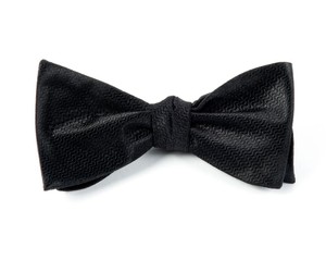 Static Solid Black Bow Tie